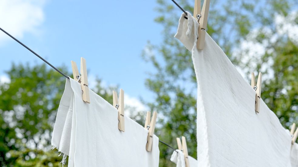 Lieber draußen aufhängen, statt in den Wäschetrockner werfen - auch so lässt sich Energie sparen.