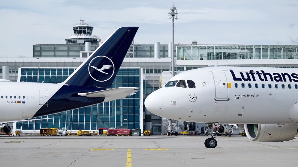 Flugzeuge der Lufthansa am Flughafen München. Foto: Sven Hoppe/dpa