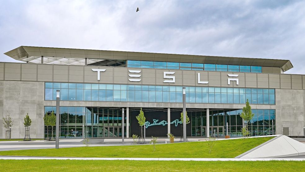 Im Tesla-Werk in Grünheide arbeiten mehr als 12.000 Menschen. Foto: Patrick Pleul/dpa