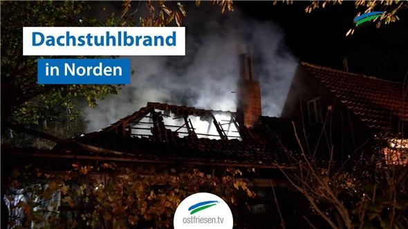 Dachstuhlbrand in Norden: Feuerwehr verhindert Schlimmeres