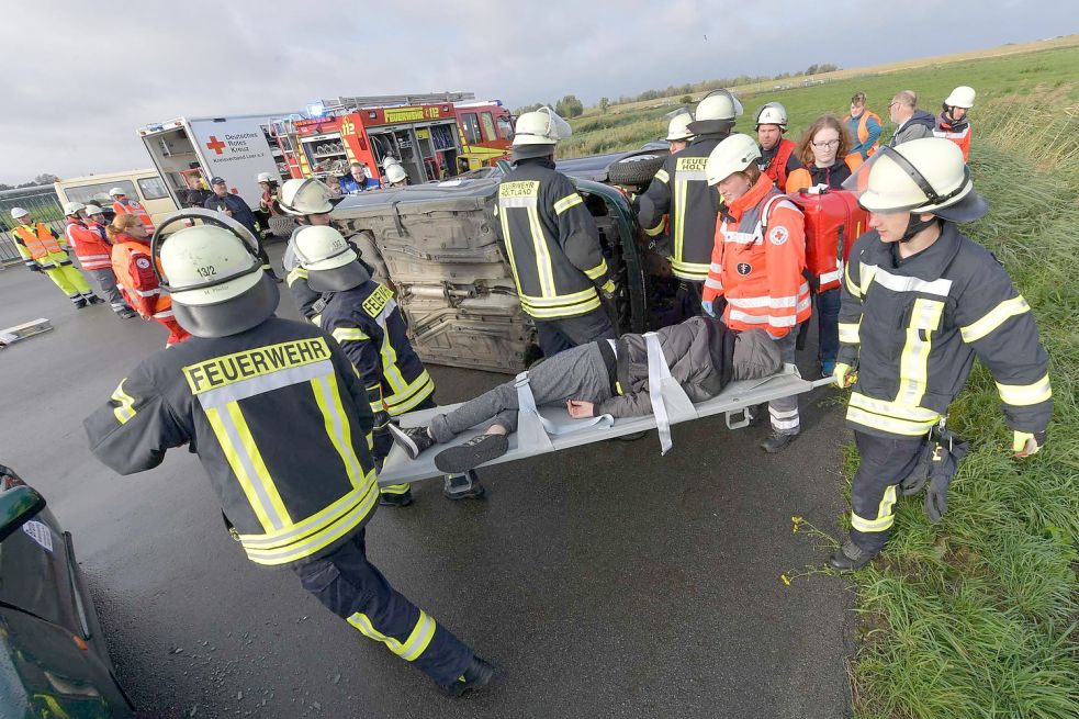 Ein Unfall wurde simuliert. Bild: Ortgies
