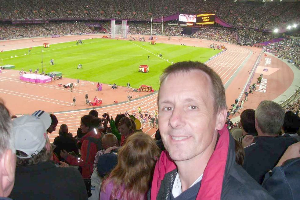 Dieses Foto nahm Knut Müller kurz vor dem 100-Meter-Finale der Herren im Londoner Olympiastadion auf. Foto: privat