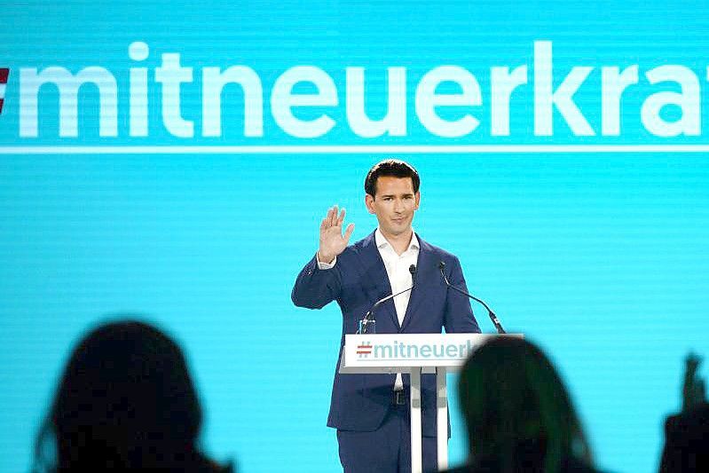 Österreichs Kanzler Sebastian Kurz beim Parteitag der ÖVP. Foto: Herbert Pfarrhofer/APA/dpa