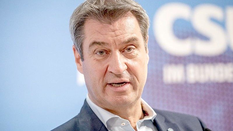 Markus Söder nach der Sitzung der CSU- Landesgruppe im neugewählten Bundestag. Foto: Michael Kappeler/dpa