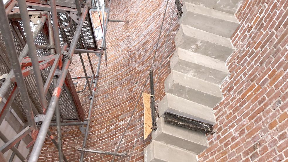 Teile einer alten Fertigtreppe von 1900 werden bestehen bleiben, um beispielsweise Exponate auf ihren Stufen auszustellen. Foto: Kraft