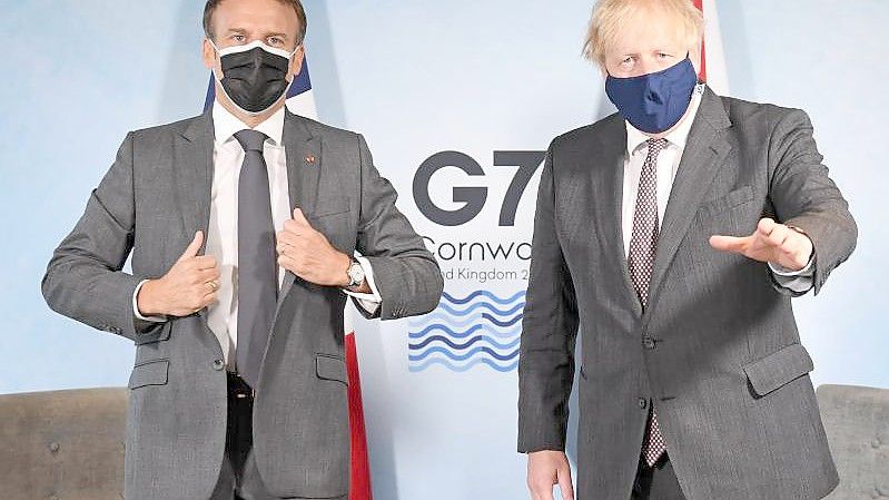 Schwierige Beziehung: Boris Johnson und Emmanuel Macron. Foto: Stefan Rousseau/PA Wire/dpa