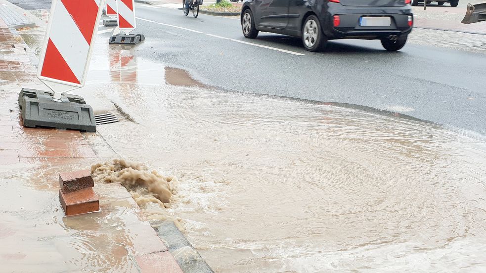Das Wasser sprudelte an die Oberfläche. Foto: Mielcarek