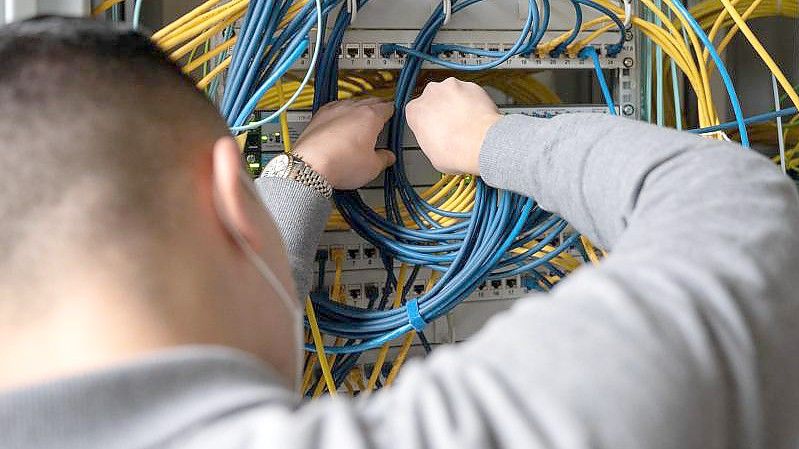 Ein Fachinformatiker in Ausbildung. Foto: Sebastian Gollnow/dpa