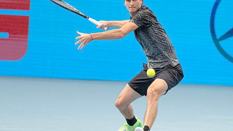 Alexander Zverev hat beim ATP-Turnier in Wien die nächste Runde erreicht. Foto: Expa/Florian Schroetter/APA/dpa