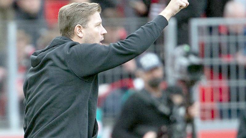 Wolfsburgs neuer Trainer Florian Kohfeldt gibt am Dienstag gegen Salzburg sein Debüt in der Champions League. Foto: Federico Gambarini/dpa