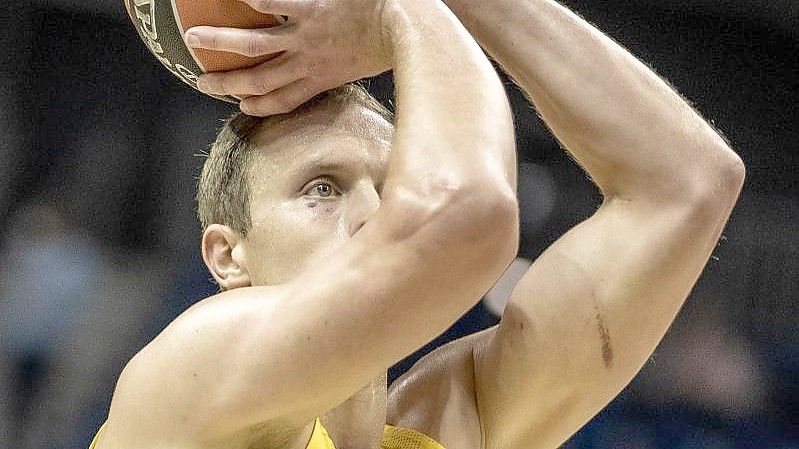 Luke Sikma erzielte 19 Punkte für Alba Berlin. Foto: Andreas Gora/dpa