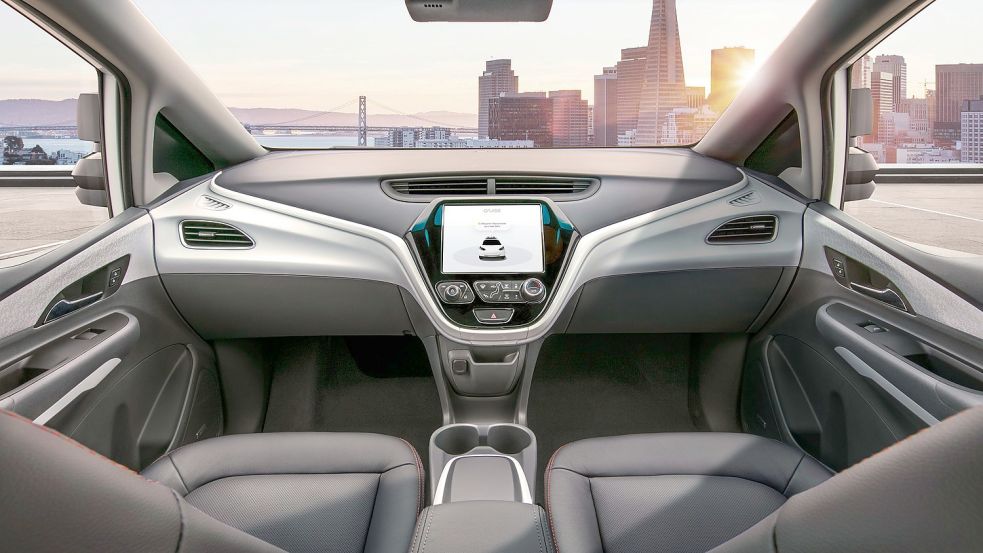Autonom fahrende Autos, wie der General Motors Cruise AV, haben kein Lenkrad – ein Mensch soll nicht mehr in den Verkehr eingreifen. Foto: General Motors/GM corporate newsroom/dpa