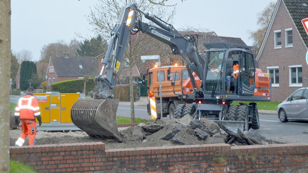 An der 1. Südwieke wird eine neue Brücke gebaut. Der Verkehr ist leicht beeinträchtigt.