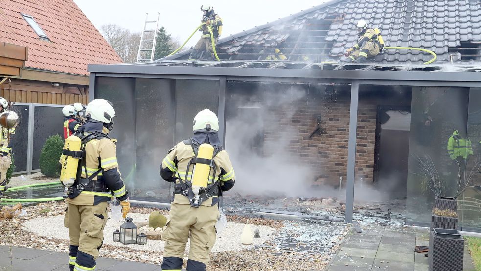 Die Feuerwehr war am Freitag in Harkebrügge im Einsatz.