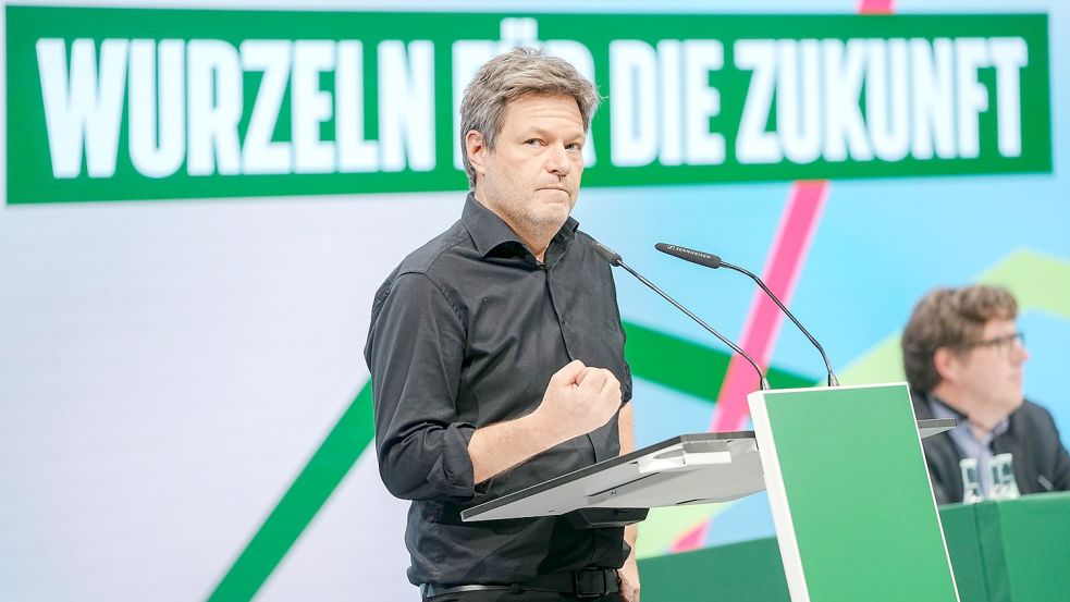 Robert Habeck beim Bund-Länder-Forum der Grünen. Bei Maybrit Illner diskutierte er über die aktuelle Corona-Lage. Foto: dpa/Kay Nietfeld