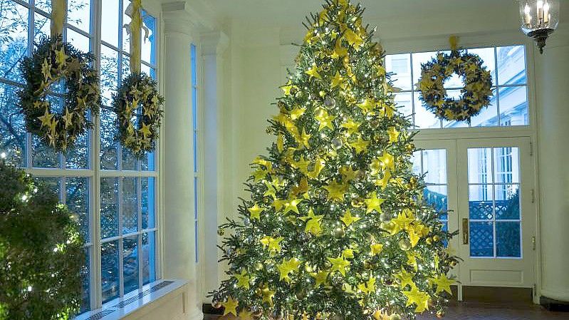 Der Gold Star Tree im Weißen Haus. Foto: Evan Vucci/AP/dpa