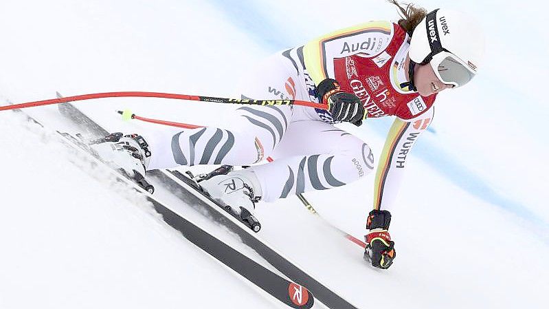 Hat sich für die Olympischen Winterspiele in Peking qualifiziert: Skirennfahrerin Kira Weidle. (Archivbild). Foto: Alessandro Trovati/AP/dpa/