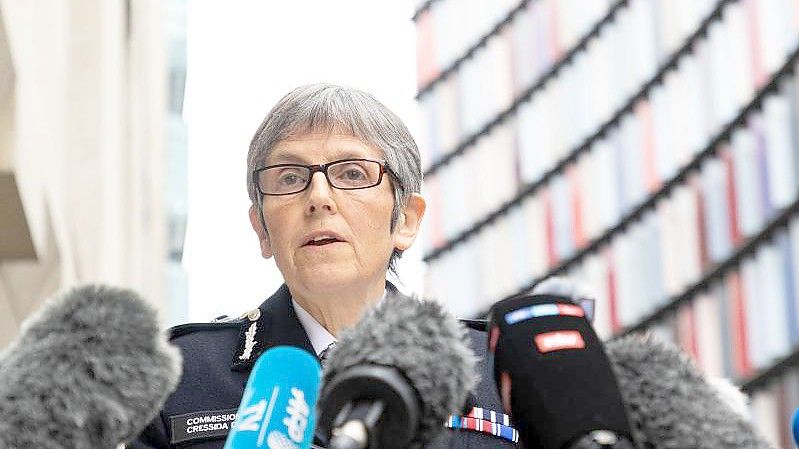 Die britische Polizeipräsidentin Cressida Dick gibt eine Erklärung ab. (Archivbild). Foto: David Parry/PA Wire/dpa