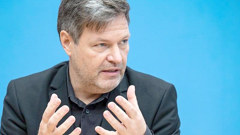 Robert Habeck, (Bündnis 90/Die Grünen) designierter Bundesminister Wirtschaft und Klimaschutz, spricht in der Bundespressekonferenz. Foto: Bernd Von Jutrczenka/dpa