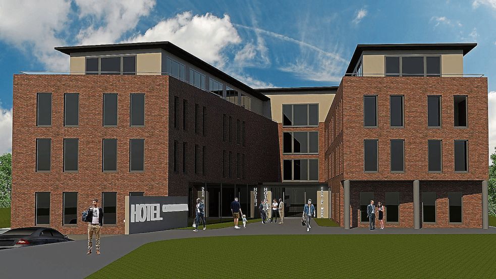 So soll das neue Hotel am Burenweg in Papenburg aussehen. Grafik: Architekturbüro Schomaker+Hentschel