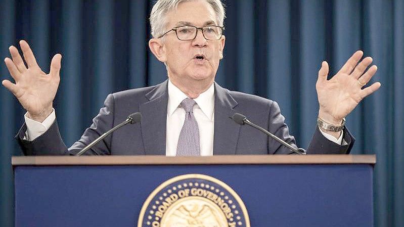 Der Fed-Vorsitzende Jerome Powell spricht bei einer Pressekonferenz nach einer Sitzung der US-Notenbank. Foto: Manuel Balce Ceneta/AP/dpa
