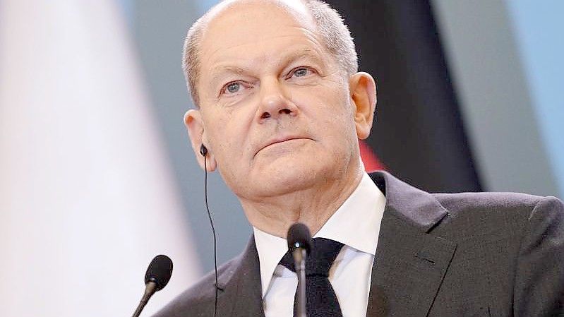 Bundeskanzler Olaf Scholz (SPD) bei seinem Antrittsbesuch in Polen. Foto: Kay Nietfeld/dpa