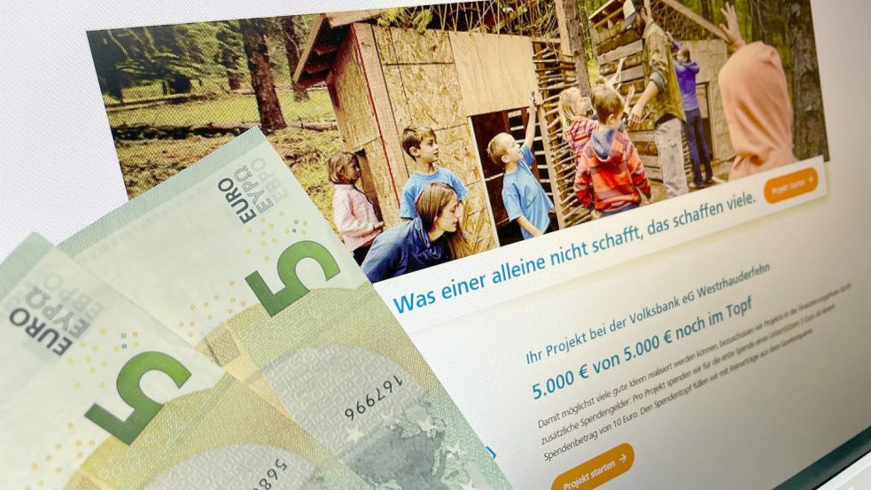 Für jede Spende ab zehn Euro gibt die Volksbank Westrhauderfehn beim Crowdfundig dazu. Die Projekte der heimischen Vereine und Institutionen sind auf der Homepage www.viele-schaffen-mehr.de/fehntjer-voba zu finden. Foto: Janßen