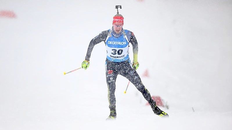 Zeigte in Oberhof beim Sprint erneut eine überzeugende Leistung: Johannes Kühn auf der Strecke. Foto: Hendrik Schmidt/dpa-Zentralbild/dpa