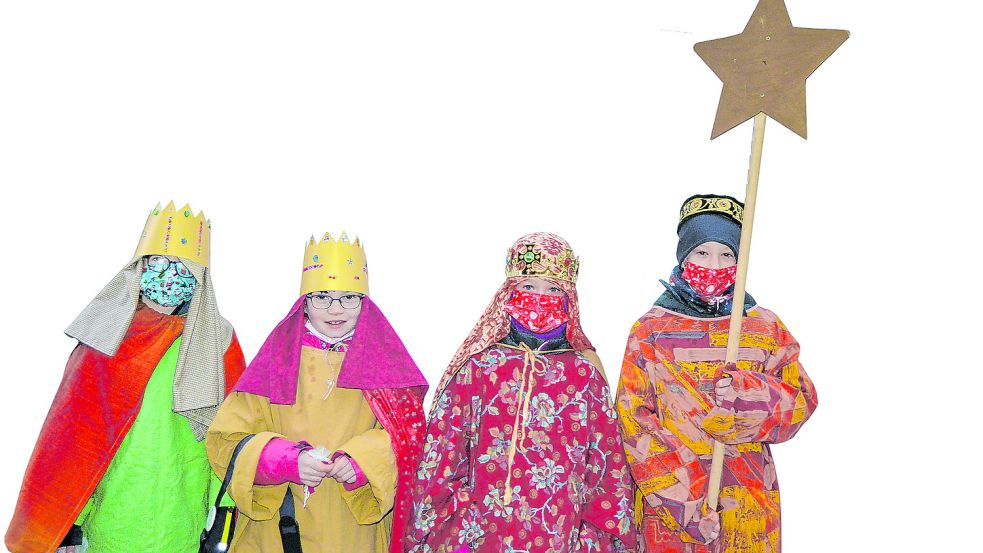 Zu den Sternsingern gehört unter anderem diese Gruppe um Henning, Hanna, Tida und Joris. Foto: Weers