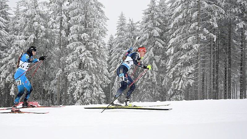 Sucht gerade nach ihrer Form: Biathletin Denise Herrmann. Foto: Hendrik Schmidt/dpa