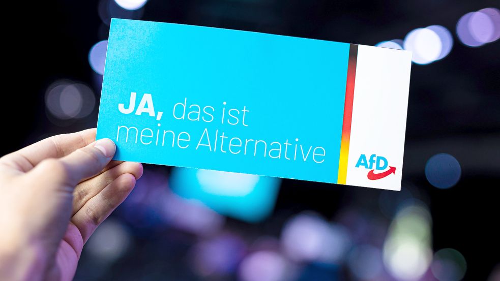 Sonderparteitag der AfD Niedersachsen im vergangenen Jahr: Ein Stimmzettel mit der Aufschrift „Ja, das ist meine Alternative“. Foto: Frankenberg/dpa