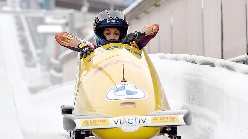 Sicherte sich in St. Moritz den EM-Titel im Monobob: Mariama Jamanka. Foto: Caroline Seidel/dpa