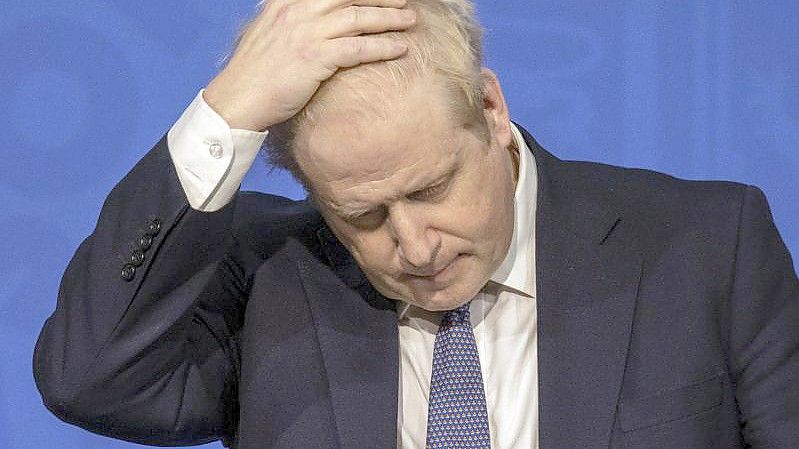 Boris Johnson während einer Pressekonferenz zu Corona-Maßnahmen Anfang Januar. Foto: Jack Hill/The Times/PA Wire/dpa