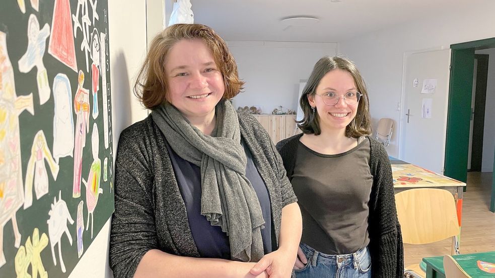 Manuela Feldmann und Ulrike Beckmann arbeiten in der Leeraner Weststadt. Foto: Nording