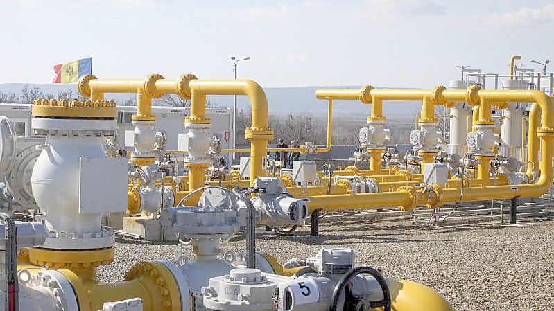 Pipelines des nationalen Erdgasverteilungsnetzes in der Bezirkshauptstadt Ungheni. Foto: Aurel Obreja/AP/dpa