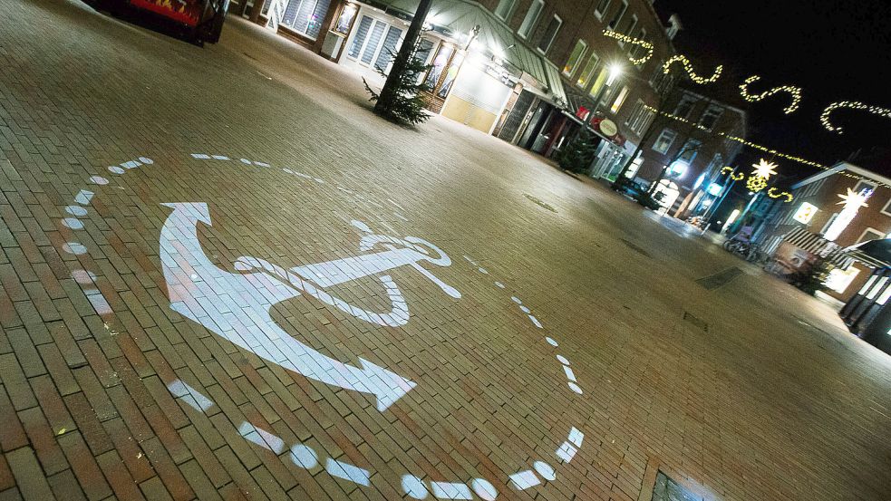 In der Emder Innenstadt sind Lichtprojektionen zu bestaunen. Foto: J.Doden/Archiv