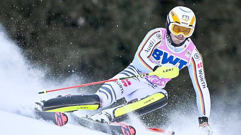 Im Slalom ist Linus Straßer größter deutscher Hoffnungsträger. Foto: Jean-Christophe Bott/KEYSTONE/dpa