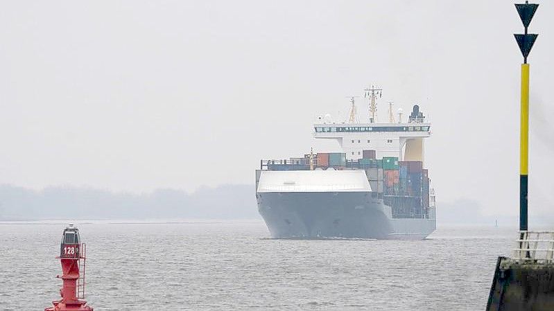 Ein Containerschiff auf dem Weg in den Hamburger Hafen. Foto: Marcus Brandt/dpa