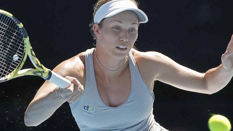 Geht als Außenseiterin ins Damen-Finale der Australian Open gegen Ashleigh Barty: Danielle Collins. Foto: Hamish Blair/AP/dpa