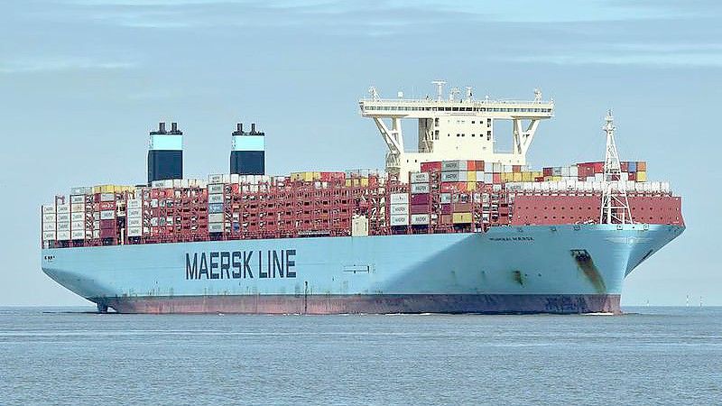 Die „Mumbai Maersk“war von Rotterdam nach Bremerhaven unterwegs. Foto: Havariekommando/Seaweb