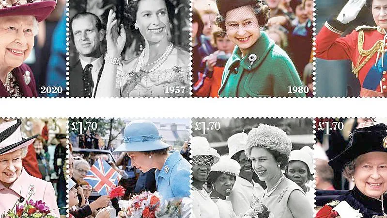 Die Royal Mail feiert die Königin mit acht Briefmarken. Foto: Royal Mail/PA Media/dpa