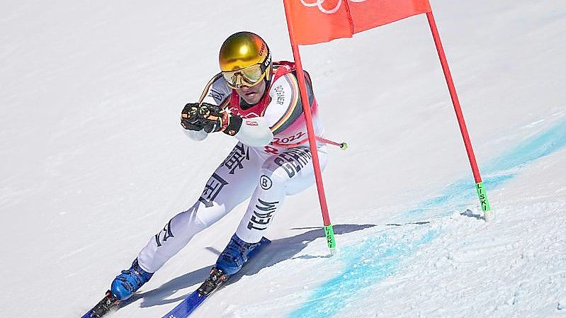 Romed Baumann beendete den olympischen Super-G als Siebter. Foto: Michael Kappeler/dpa