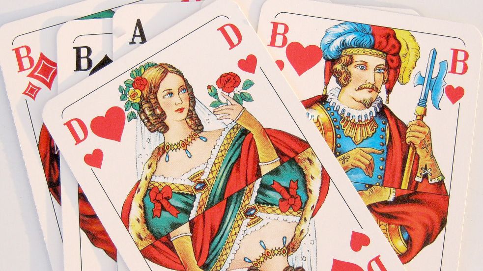 Bube, Dame, König, As: Beim Saterländer Skatclub kommen die Karten zurzeit nicht auf den Tisch. Foto: Pixabay