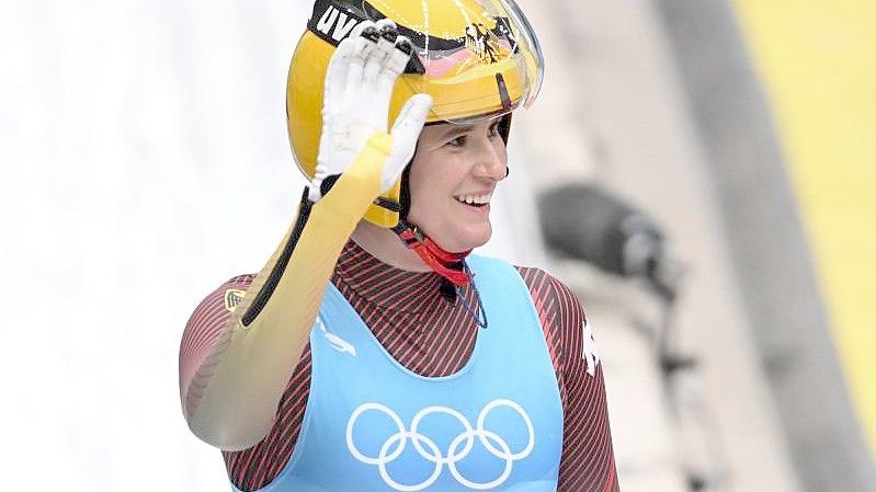 Zum dritten Mal Olympiasiegerin im Einzel: Natalie Geisenberger. Foto: Robert Michael/dpa-Zentralbild/dpa