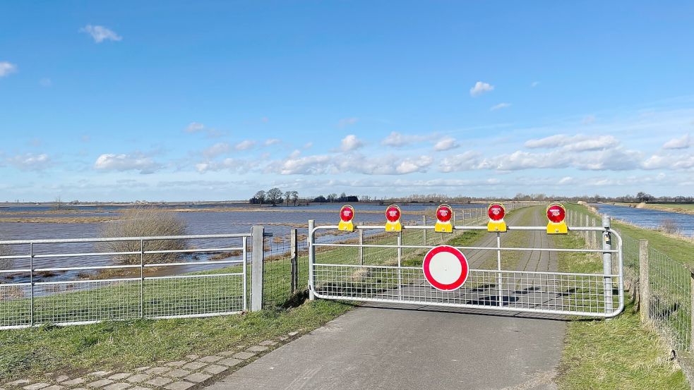 Die Wege des Rundkurses um den Entlastungspolder Holter Hammrich sind seit Wochenbeginn gesperrt. Foto: A. Hellmers