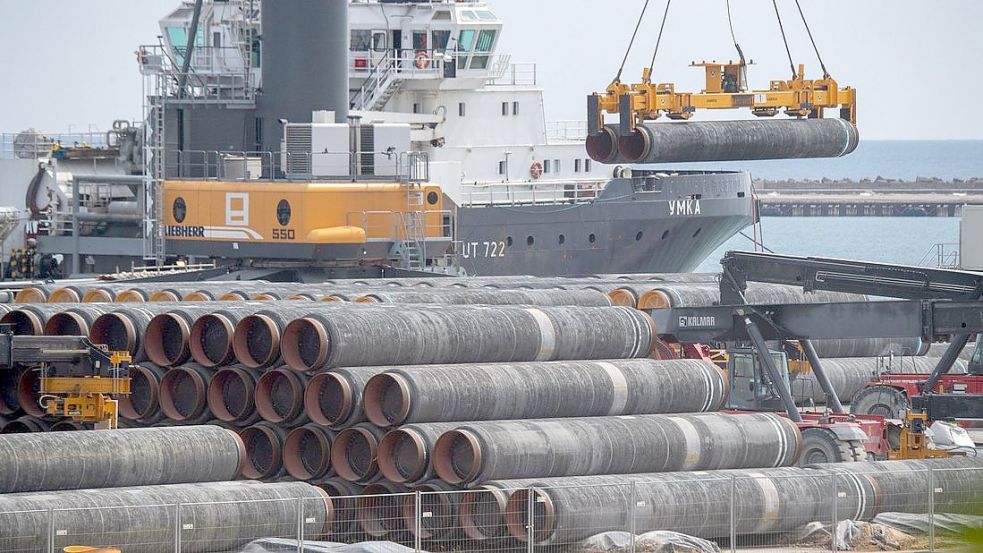 Durch die Eskalation in der Ukraine-Krise droht ein Stopp für die umstrittene Ostseepipeline Nord Stream 2. Foto: Stefan Sauer/dpa