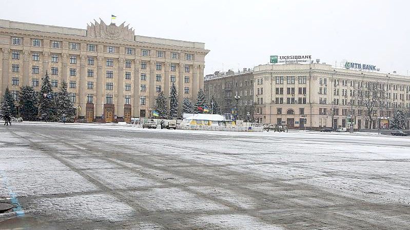 Ein zentraler Platz in Charkiw im Nordosten der Ukraine. Foto: -/Ukrinform/dpa