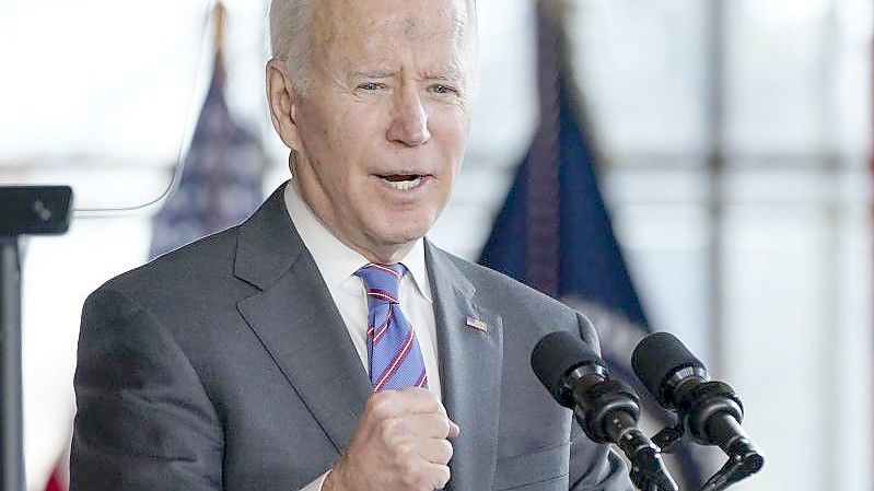 US-Präsident Joe Biden setzt für die Konjunktur auf Produkte „made in America“. Foto: Patrick Semansky/AP/dpa