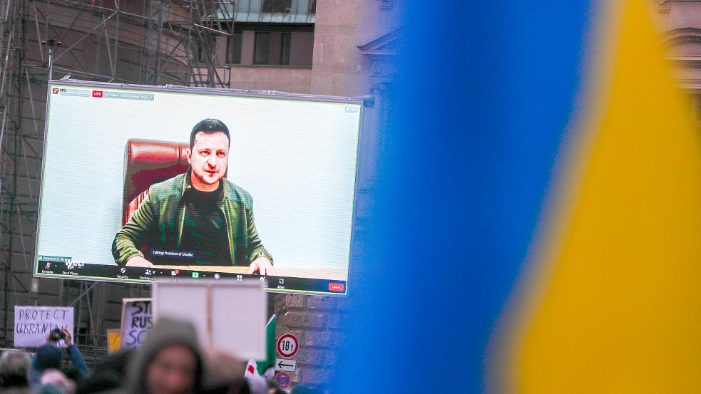 Der ukrainische Präsident Wolodymyr Selenskyj gilt für die Russen als „Ziel Nr. 1“: Wie der Westen und die Ukraine im Falle seines Todes handeln würden. Foto: dpa/Gerald Matzka