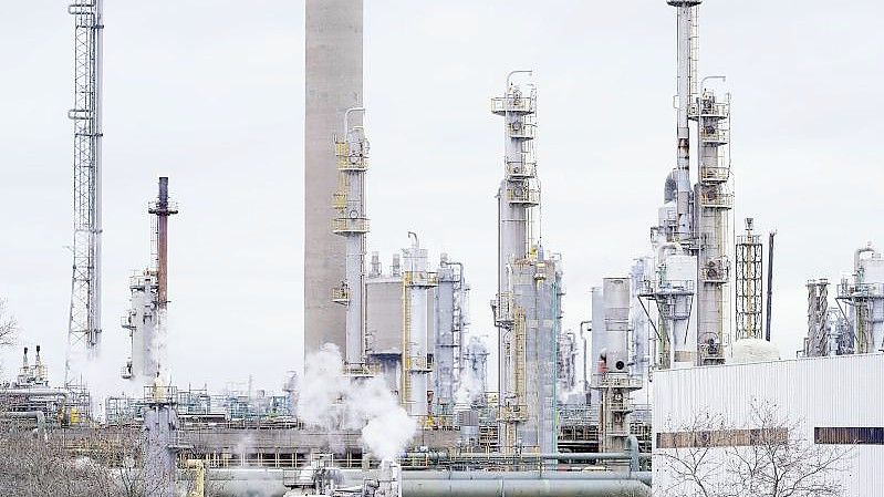 Chemiebetriebe in Ludwigshafen am Rhein. Foto: Uwe Anspach/dpa